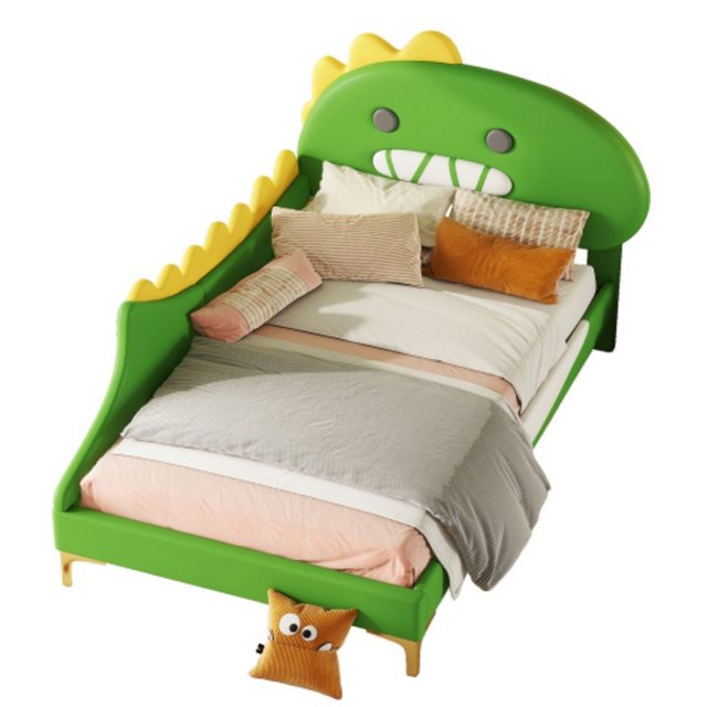 TavilaEcon Kinderbett Polsterbett Jugendbett Flachbett mit Cartoon Dinosaur günstig online kaufen