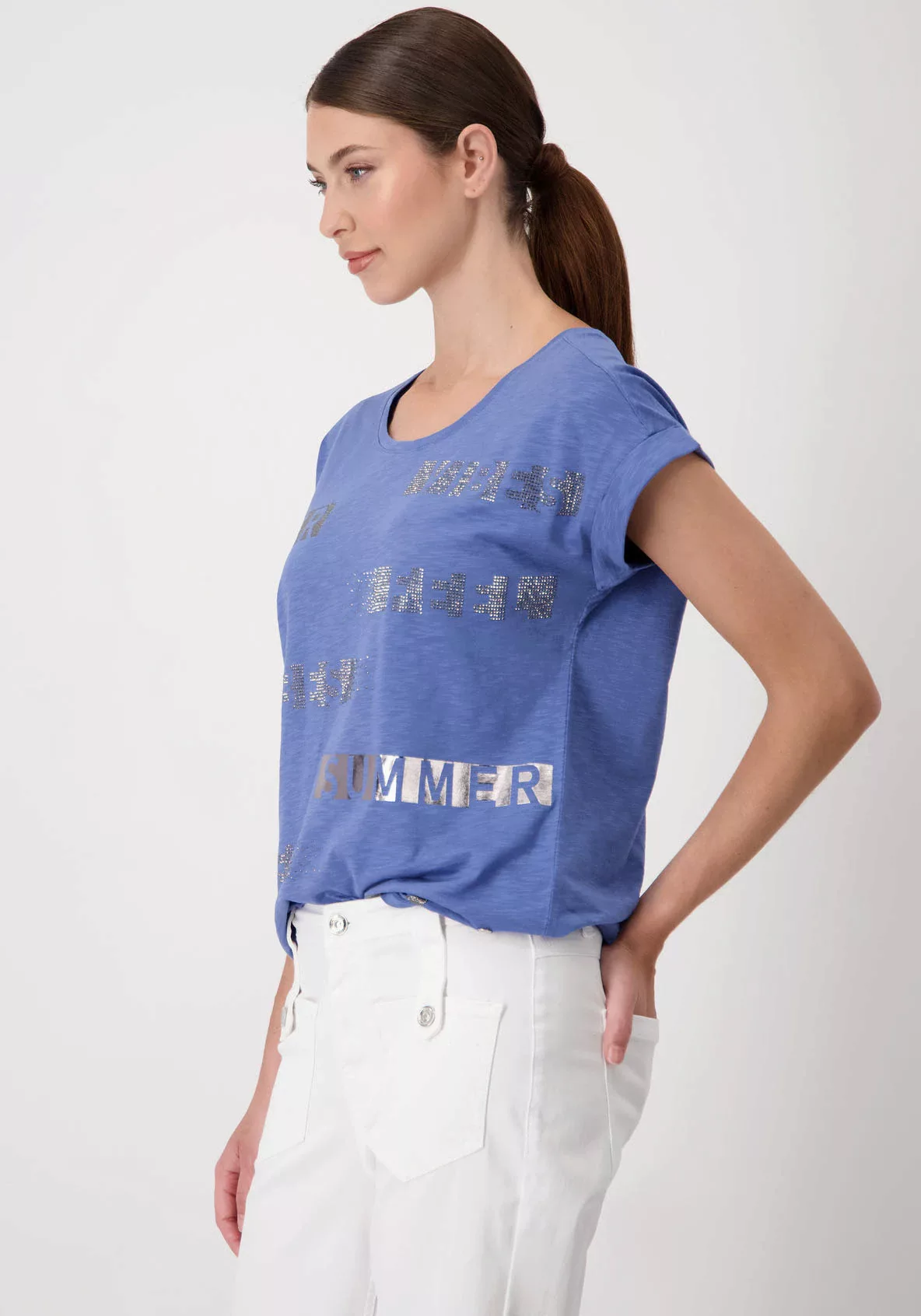 Monari T-Shirt mit Schmuckschrift günstig online kaufen