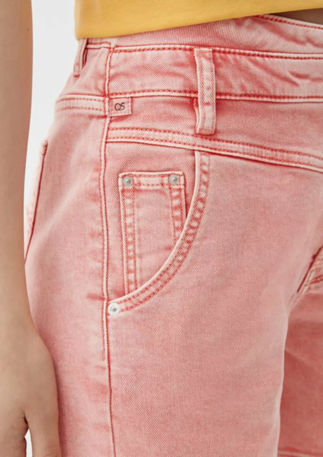 QS Jeansshorts Jeans-Shorts Mom / Relaxed Fit / High Rise / Straight Leg günstig online kaufen
