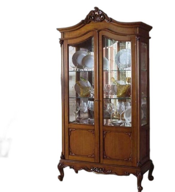 Xlmoebel Vitrine Braun Vitrine Holz Glas Wohnzimmer Design (1-St., Vitrine) günstig online kaufen