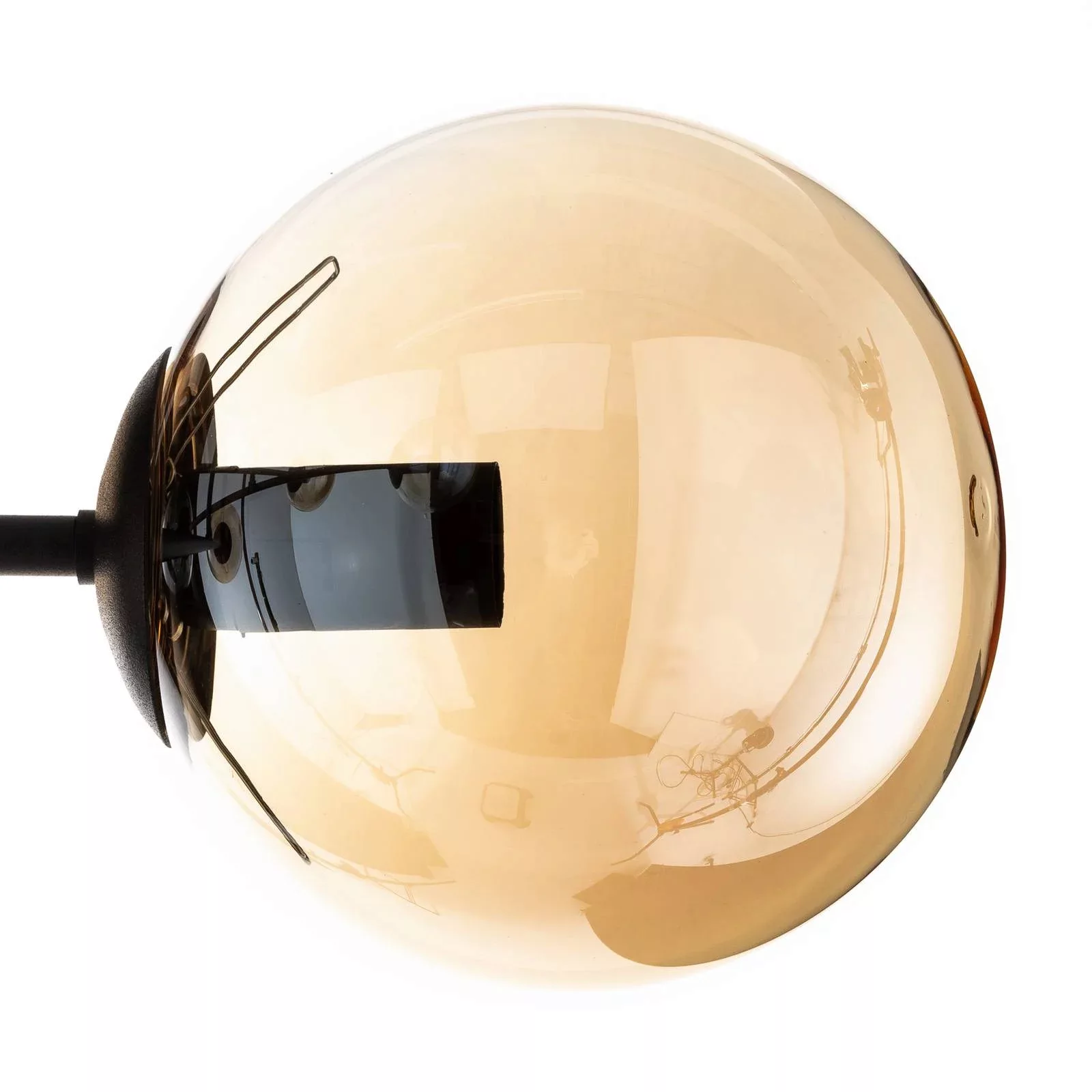Deckenleuchte Glassy, schwarz, amber, Glas, 6-flg., E14 günstig online kaufen