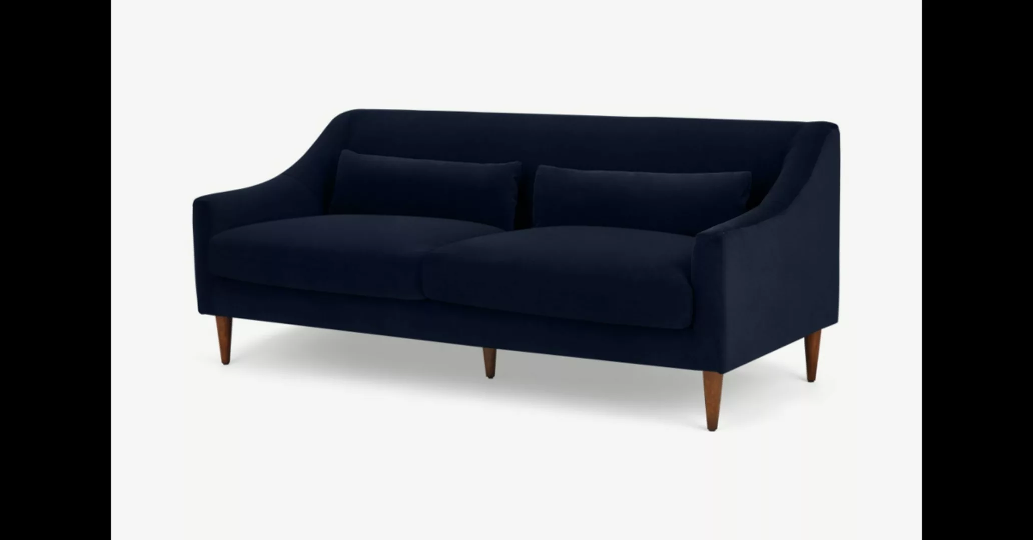 Herton 3-Sitzer Sofa, Samt in Tintenblau - MADE.com günstig online kaufen