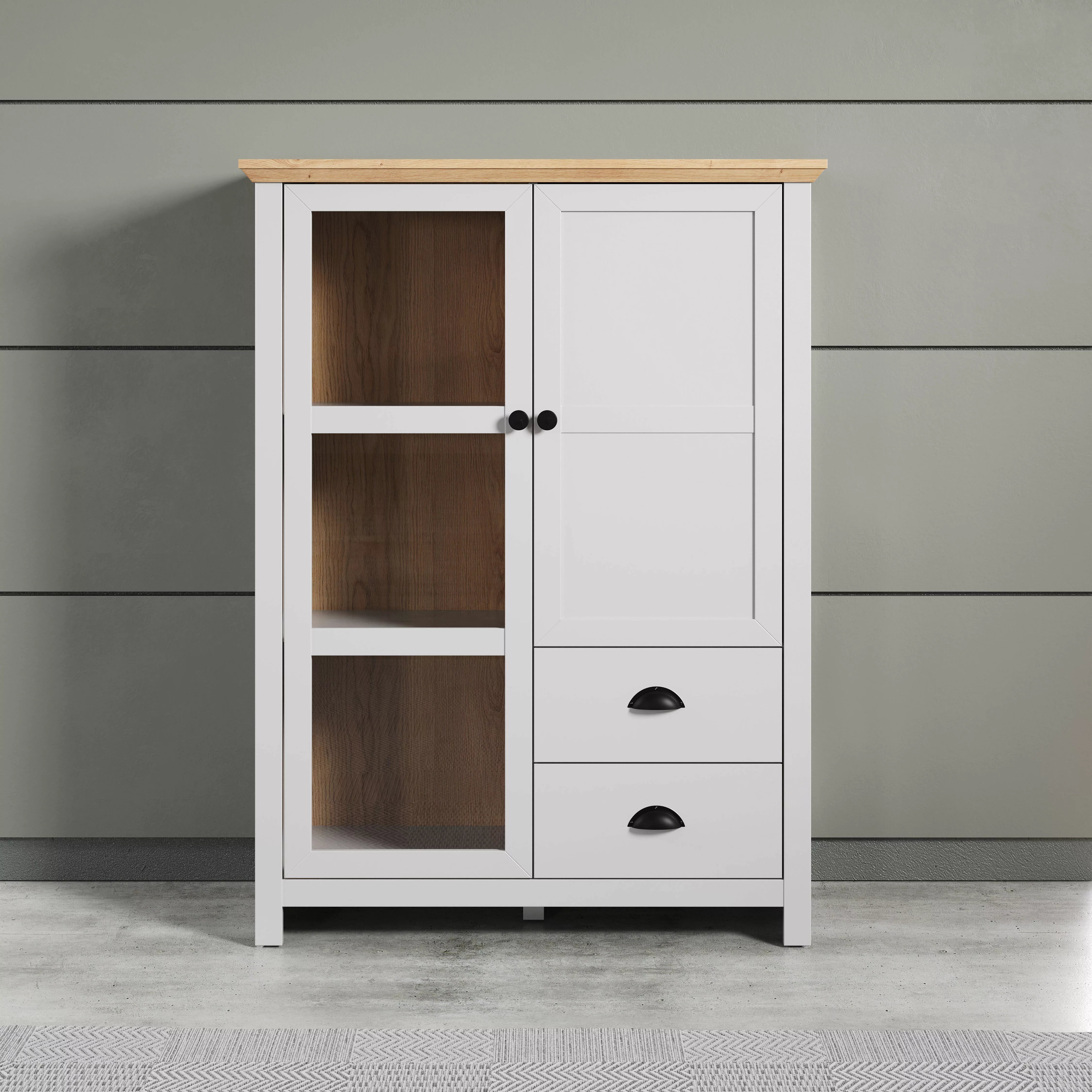 Home affaire Highboard "Herzwill", Breite 97 cm, Höhe 130 cm, Stauraum, Tür günstig online kaufen