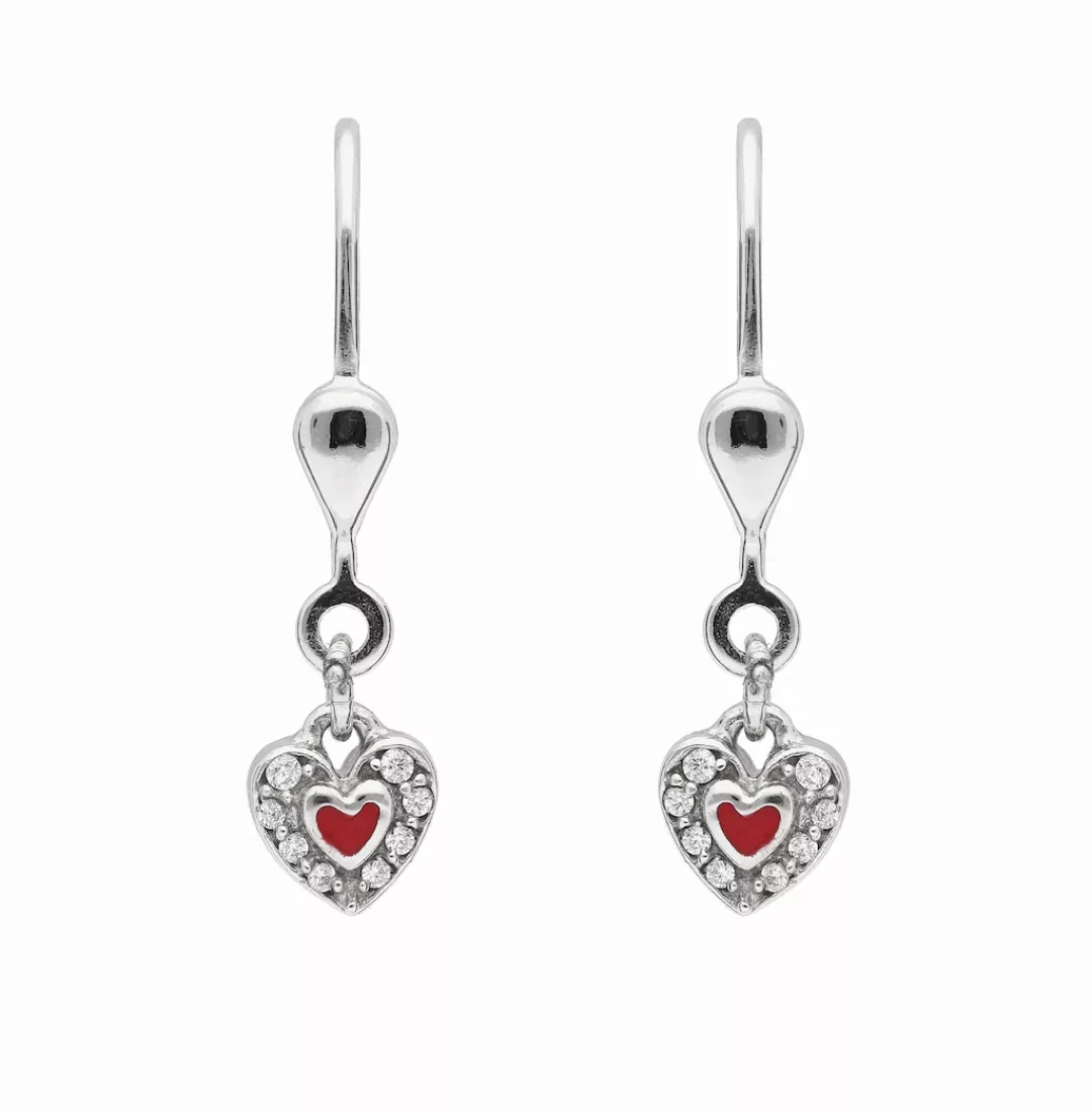 Adelia´s Paar Ohrhänger "1 Paar 925 Silber Ohrringe / Ohrhänger Herz mit Zi günstig online kaufen