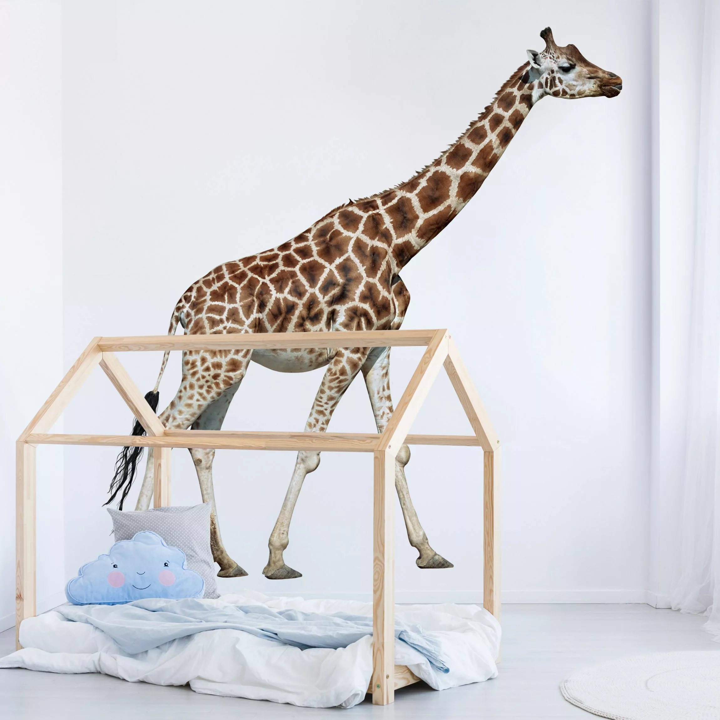 Bilderwelten Kindertapete Laufende Giraffe braun Gr. 192 x 192 günstig online kaufen