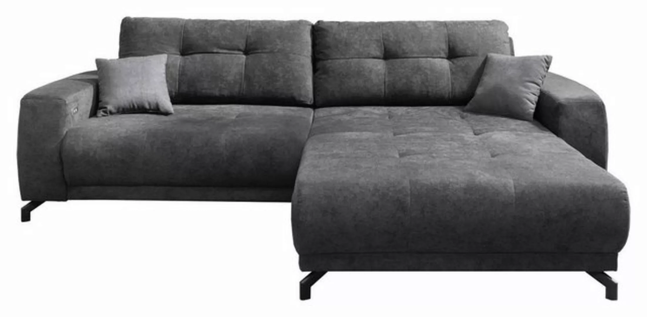 BENFORMATO HOME COLLECTION Sofa MERLIN, Anthrazit, Flachgewebe, BxHxT 272 x günstig online kaufen