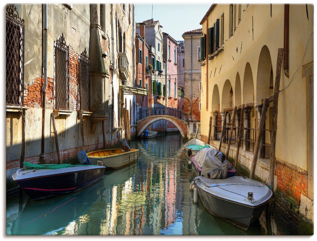 Artland Wandbild "Boote auf Kanal in Venedig", Italien, (1 St.), als Alubil günstig online kaufen