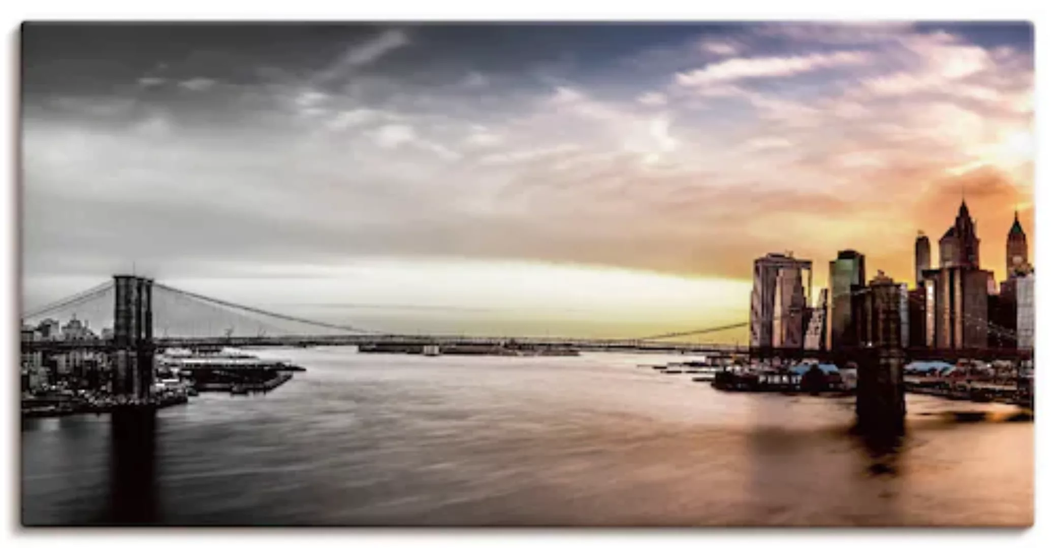 Artland Wandbild »Brooklyn Bridge Panorama«, Amerika, (1 St.), als Leinwand günstig online kaufen