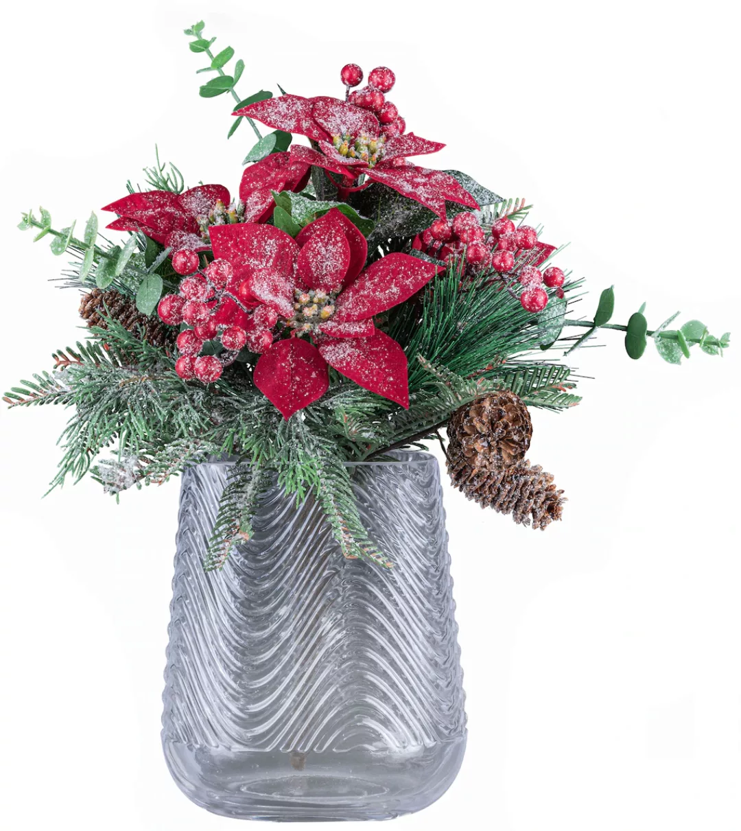 Creativ deco Dekovase "Weihnachtsdeko", (Set, 2 St., 1 Vase, 1 Bouquet), mi günstig online kaufen