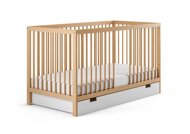 Kids Collective Babybett Gitterbett 60x120 70x140 cm höhenverstellbar mit S günstig online kaufen