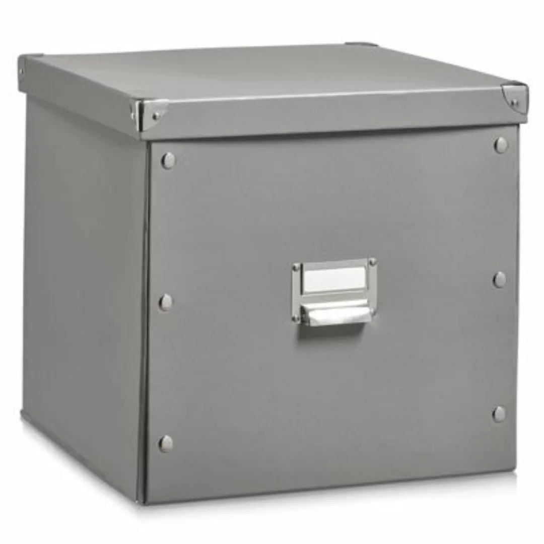 HTI-Living Aufbewahrungsbox mit Deckel 33,5 x 33 x 32 cm grau günstig online kaufen