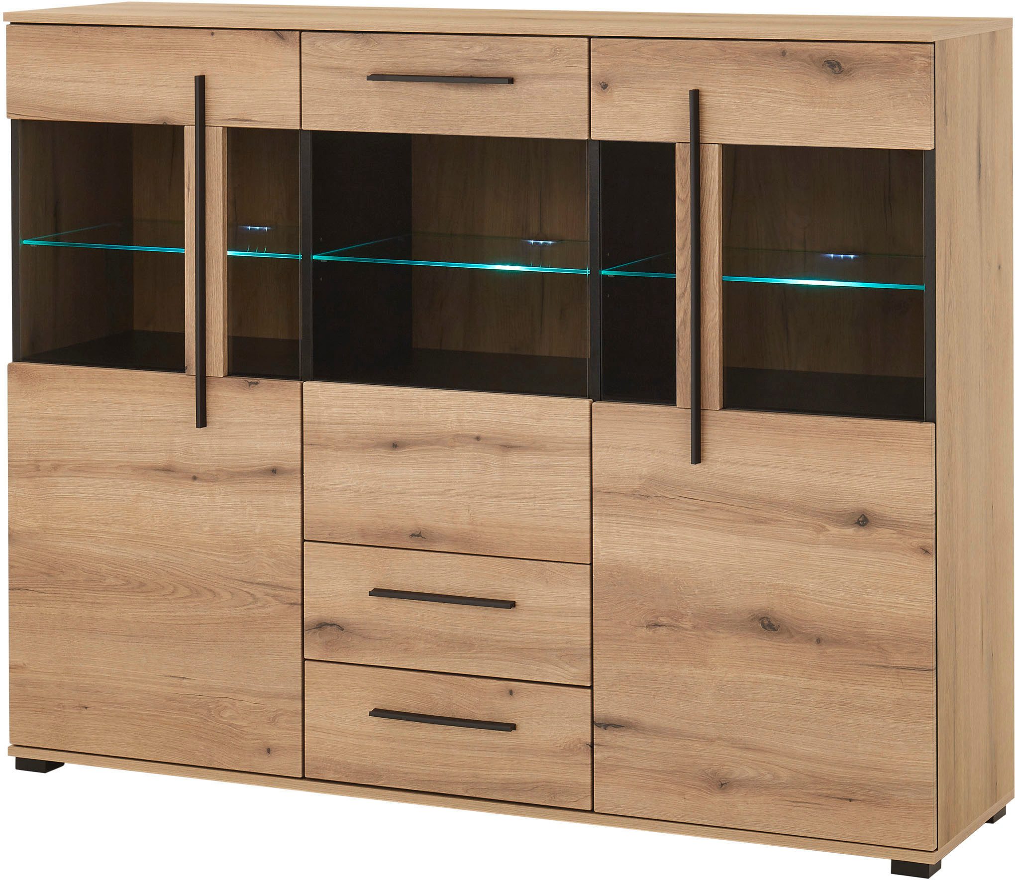 INOSIGN Highboard "Cantara, moderner Schrank, Vitrine in Eiche Dekor oder w günstig online kaufen