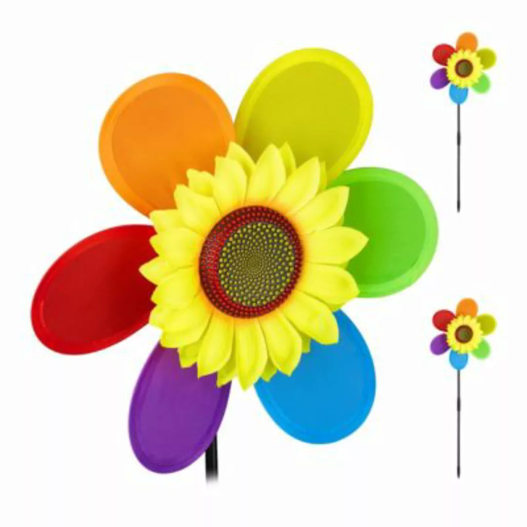 relaxdays Windrad Blume 2er Set mehrfarbig günstig online kaufen