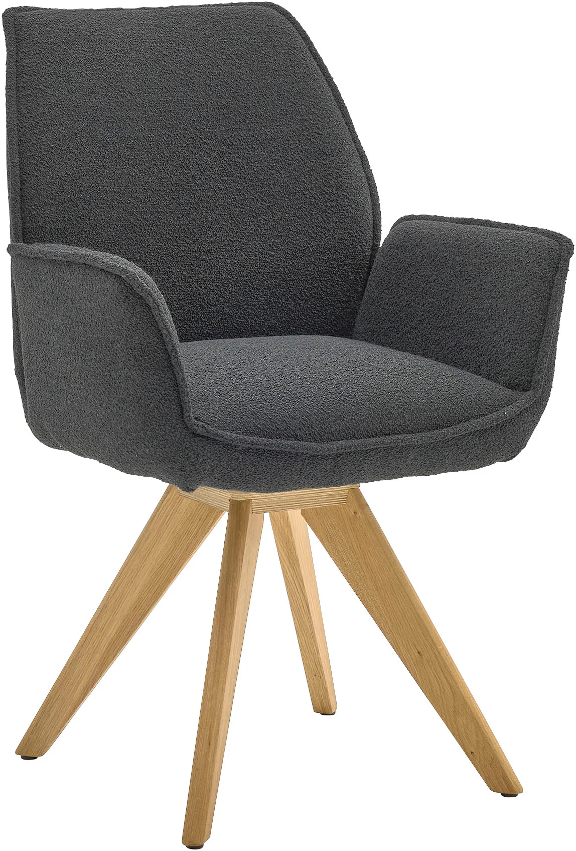 Musterring Esszimmerstuhl "Tiama", (Set), 2 St., Bouclé, Stativgestell Eich günstig online kaufen