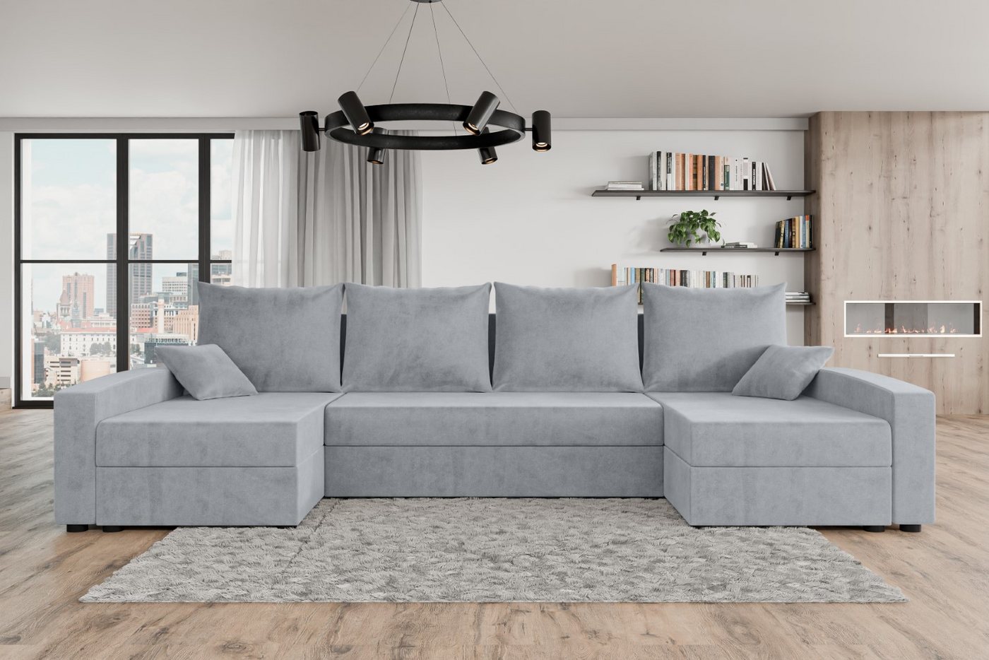 ALTDECOR Wohnlandschaft RAVENA-U, Couch mit Schlaffunktion, Wohnzimmer - Wo günstig online kaufen