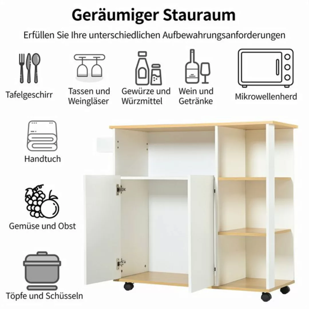 Rhein Beleuchtung Küchenbuffet Bewegliches multifunktionales Sideboard-L105 günstig online kaufen