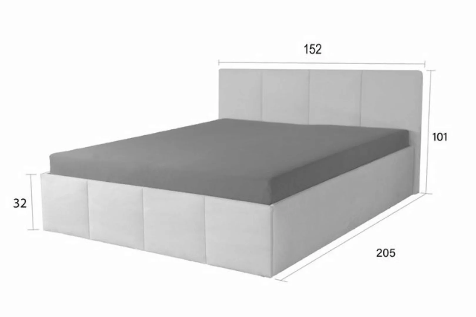 Halmon Schlafkomfort Betten Polsterbett Dalas-Standard (4-tlg), 100 cm höhe günstig online kaufen