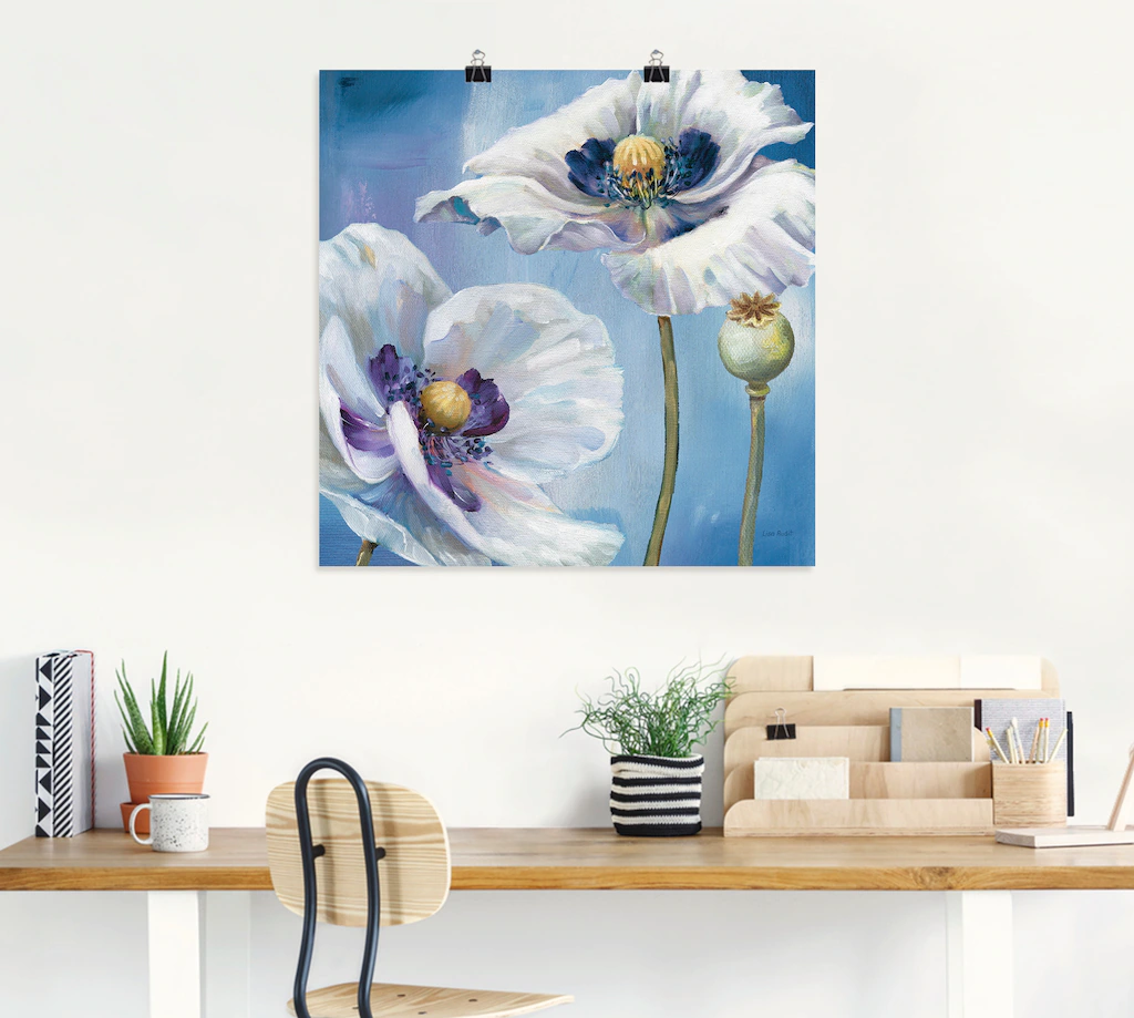 Artland Wandbild "Blauer Tanz II", Blumen, (1 St.), als Leinwandbild, Poste günstig online kaufen