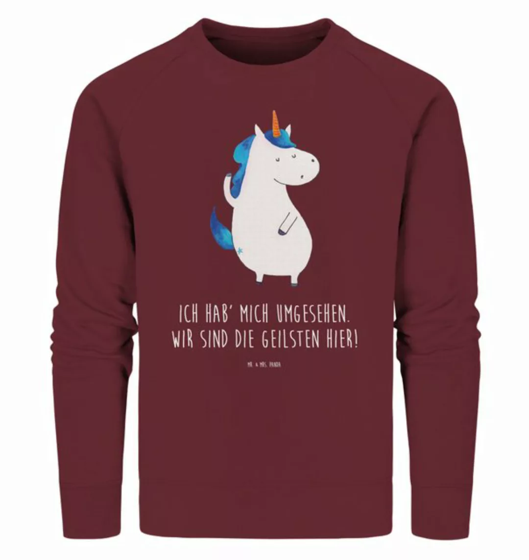 Mr. & Mrs. Panda Longpullover Größe M Einhorn Mann - Burgundy - Geschenk, U günstig online kaufen