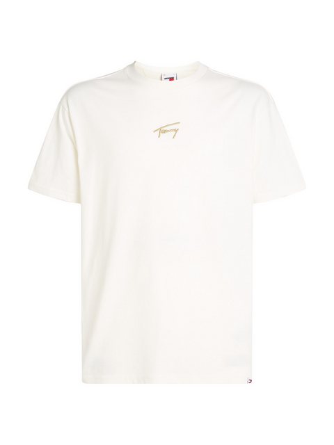 Tommy Jeans T-Shirt TJM REG GOLD SIGNATURE TEE EXT Logostickerei günstig online kaufen