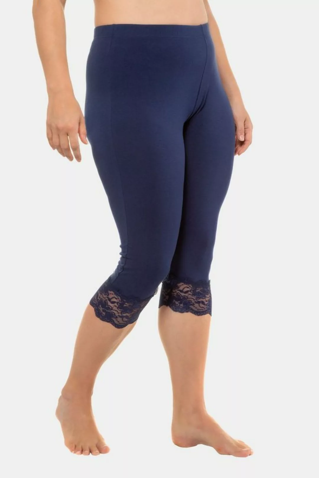 Ulla Popken Caprihose Capri elastischer Spitzensaum bis Gr. 66/68 günstig online kaufen