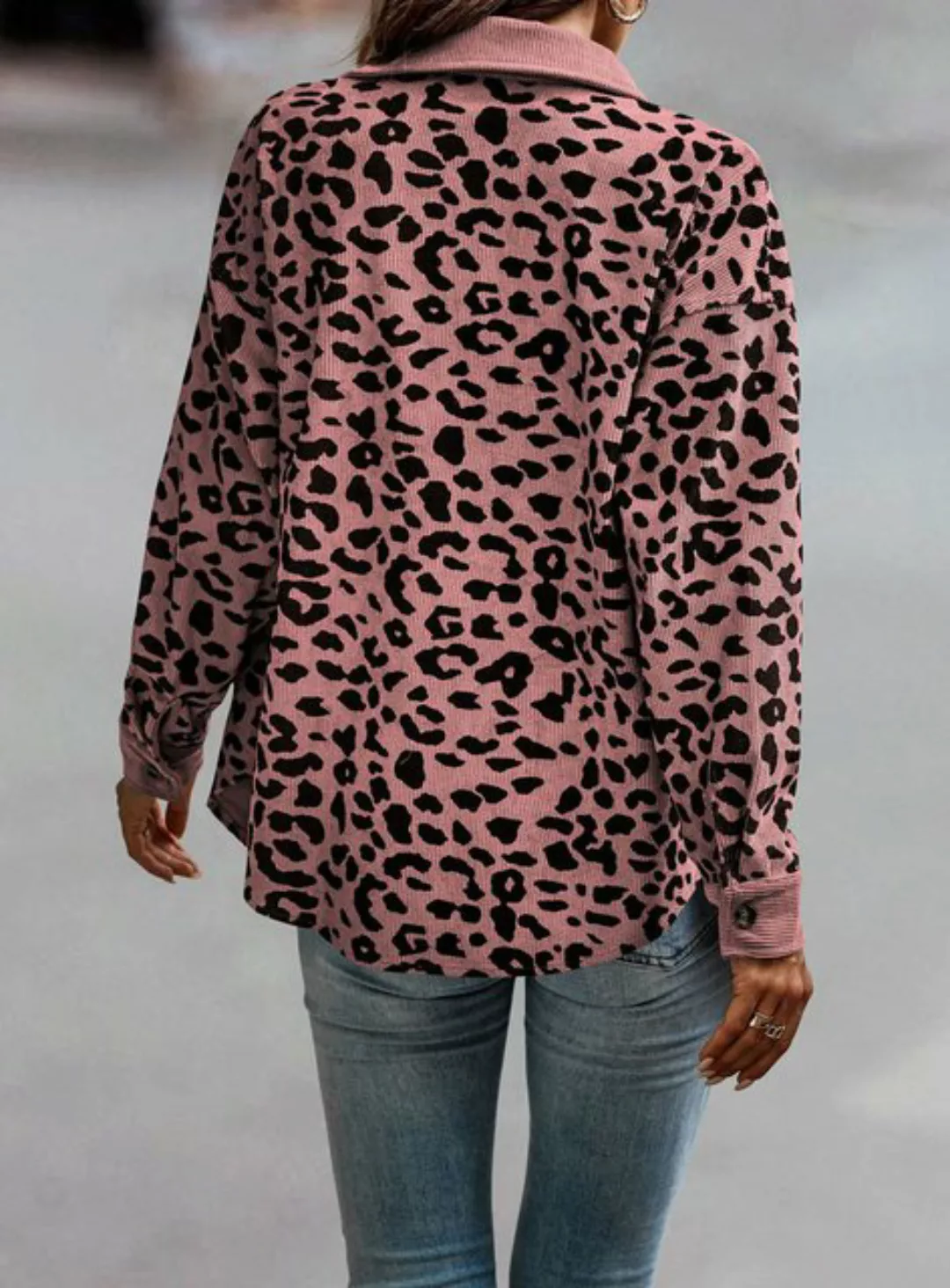 KIKI Jeansjacke Damen-Langarmjacke mit Leopardenmuster– Damenjacke –Damen-J günstig online kaufen
