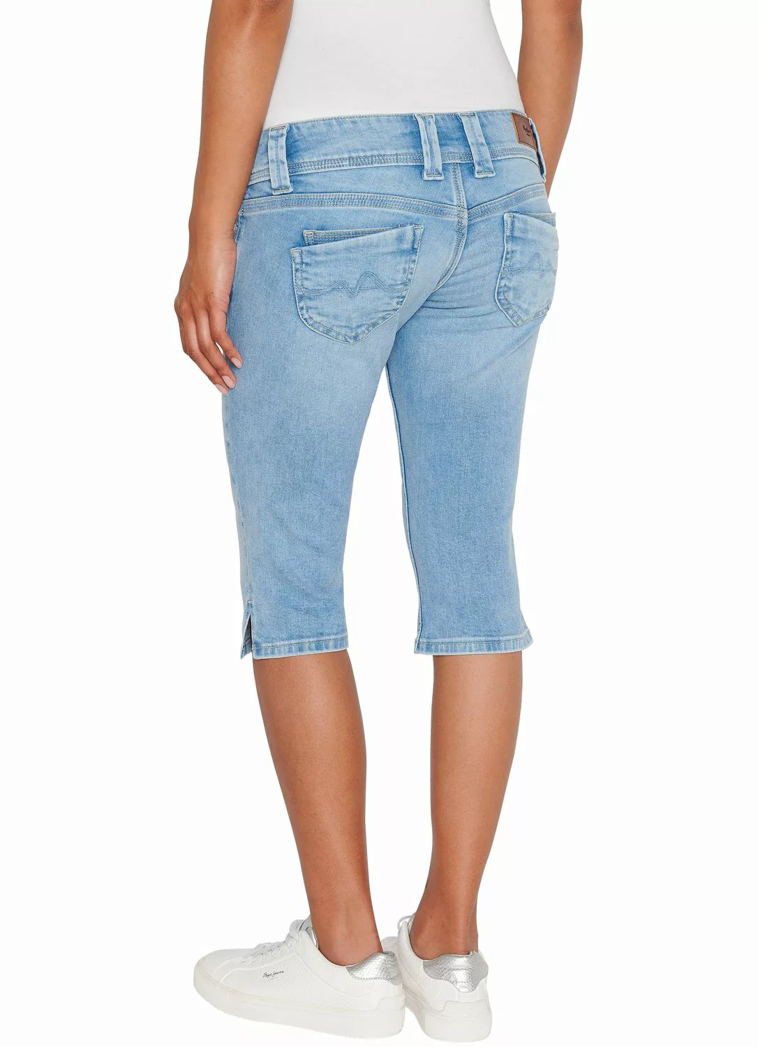 Pepe Jeans Damen Bermuda Short SLIM CROP LW - Slim Fit - Blau - Light Blue günstig online kaufen