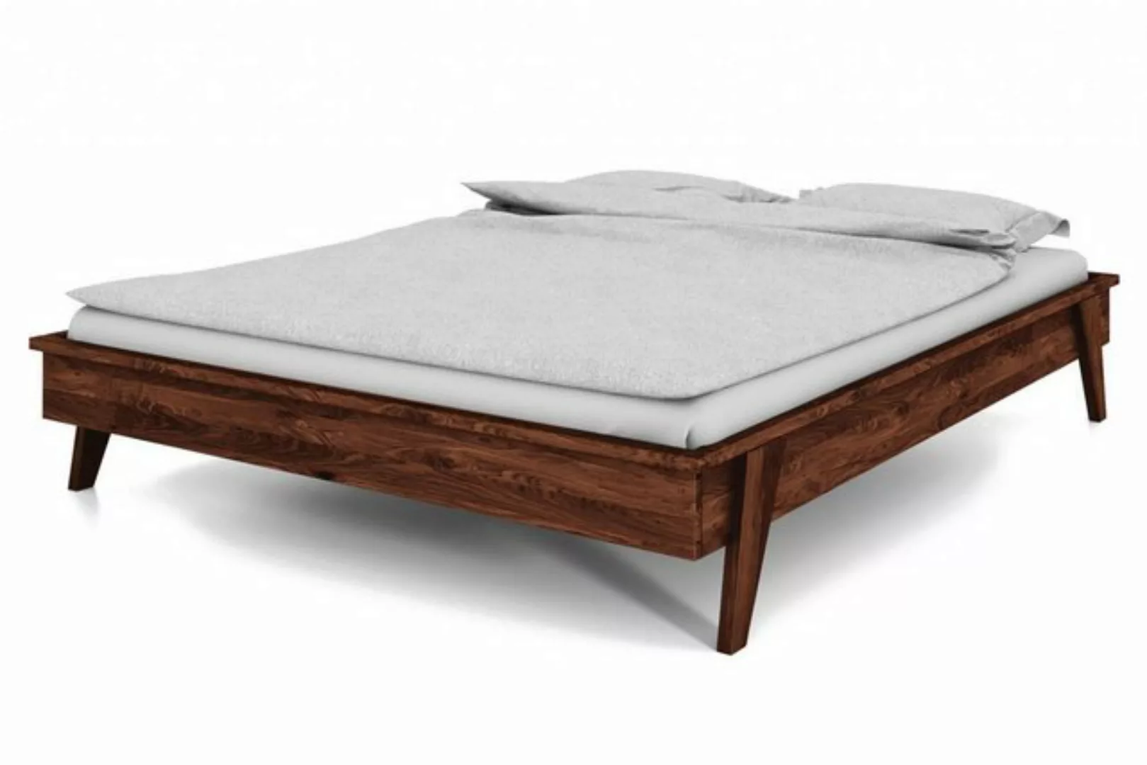 Natur24 Bett Jetro Bett aus Wildeiche massiv choco 180x200 cm ohne Kopfteil günstig online kaufen