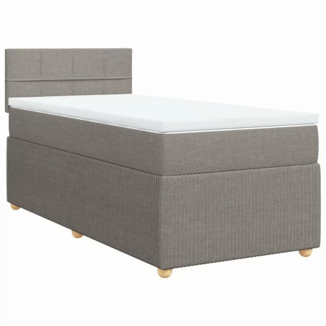 vidaXL Bett Boxspringbett mit Matratze Taupe 90x200 cm Stoff günstig online kaufen