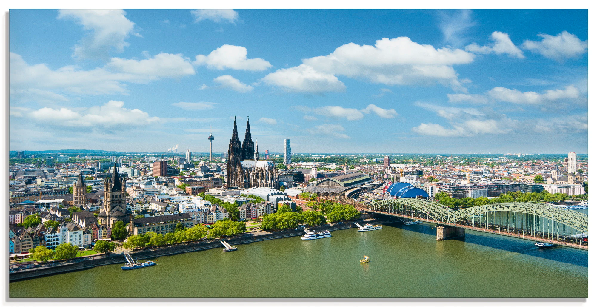 Artland Glasbild "Köln Rheinpanorama", Deutschland, (1 St.), in verschieden günstig online kaufen