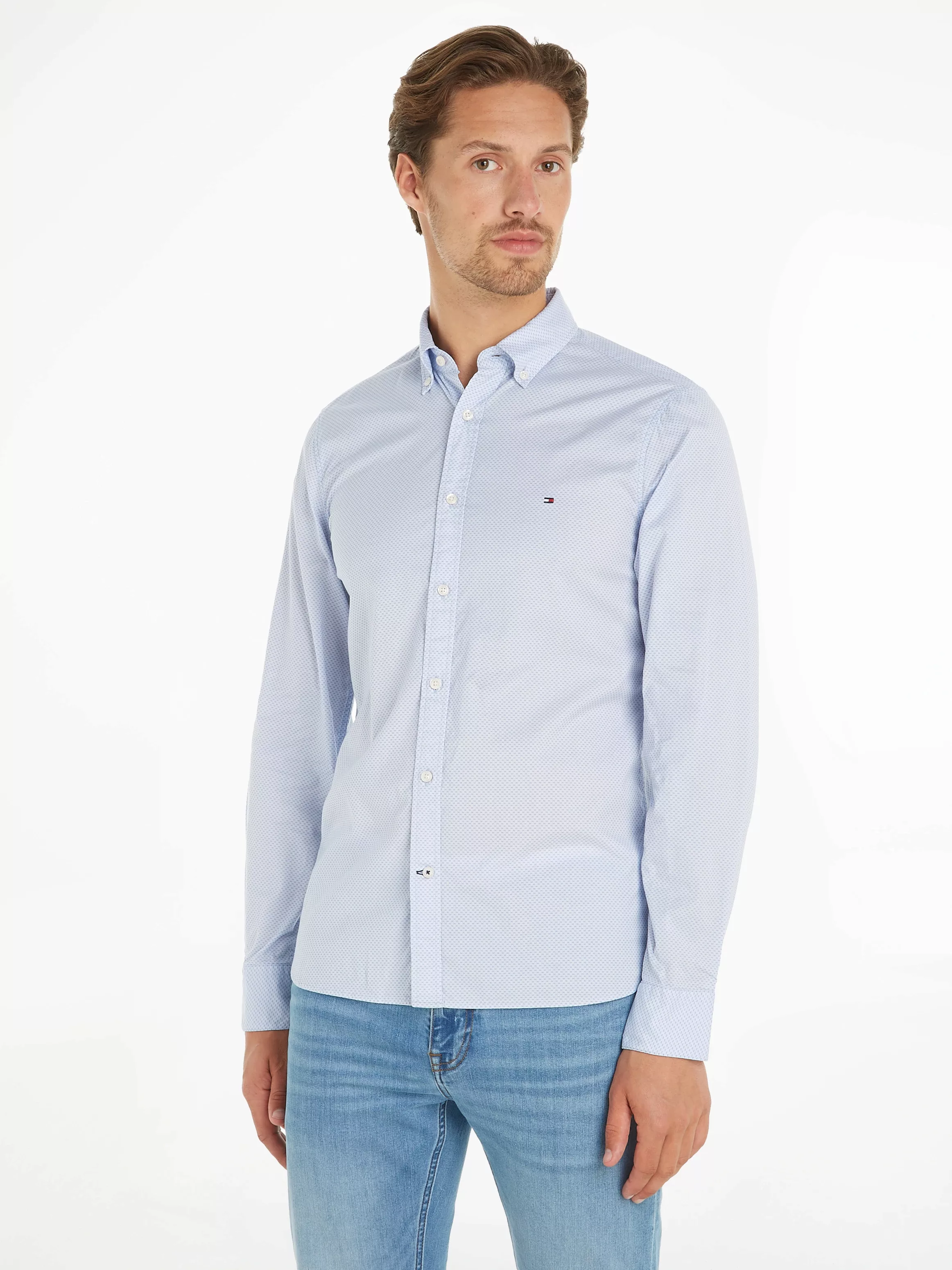 Tommy Hilfiger Langarmhemd "FLEX MINI PRINT SF SHIRT" günstig online kaufen