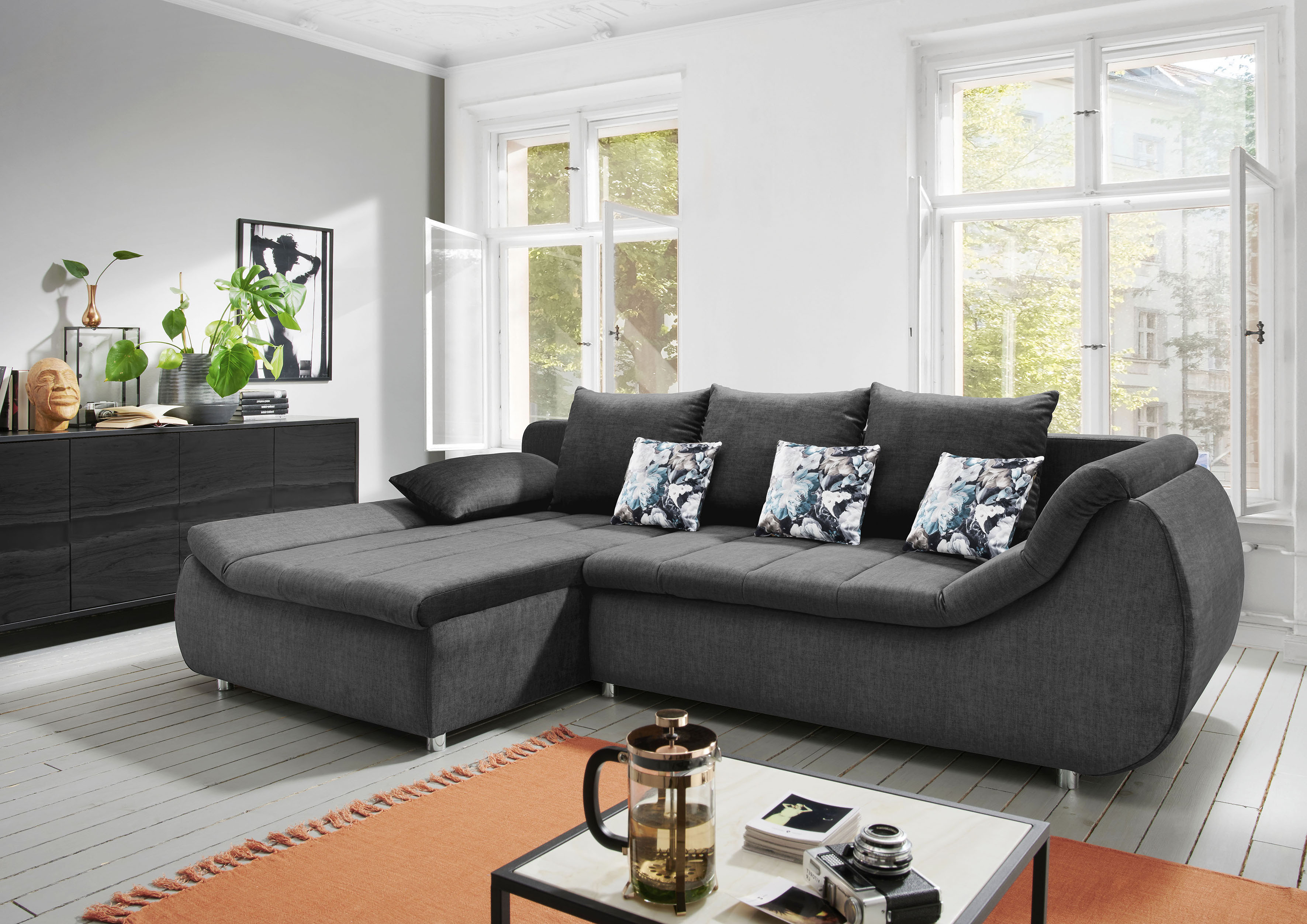 INOSIGN Ecksofa "Imola elegant und modern, aktuelle Steppung im Sitz, beque günstig online kaufen