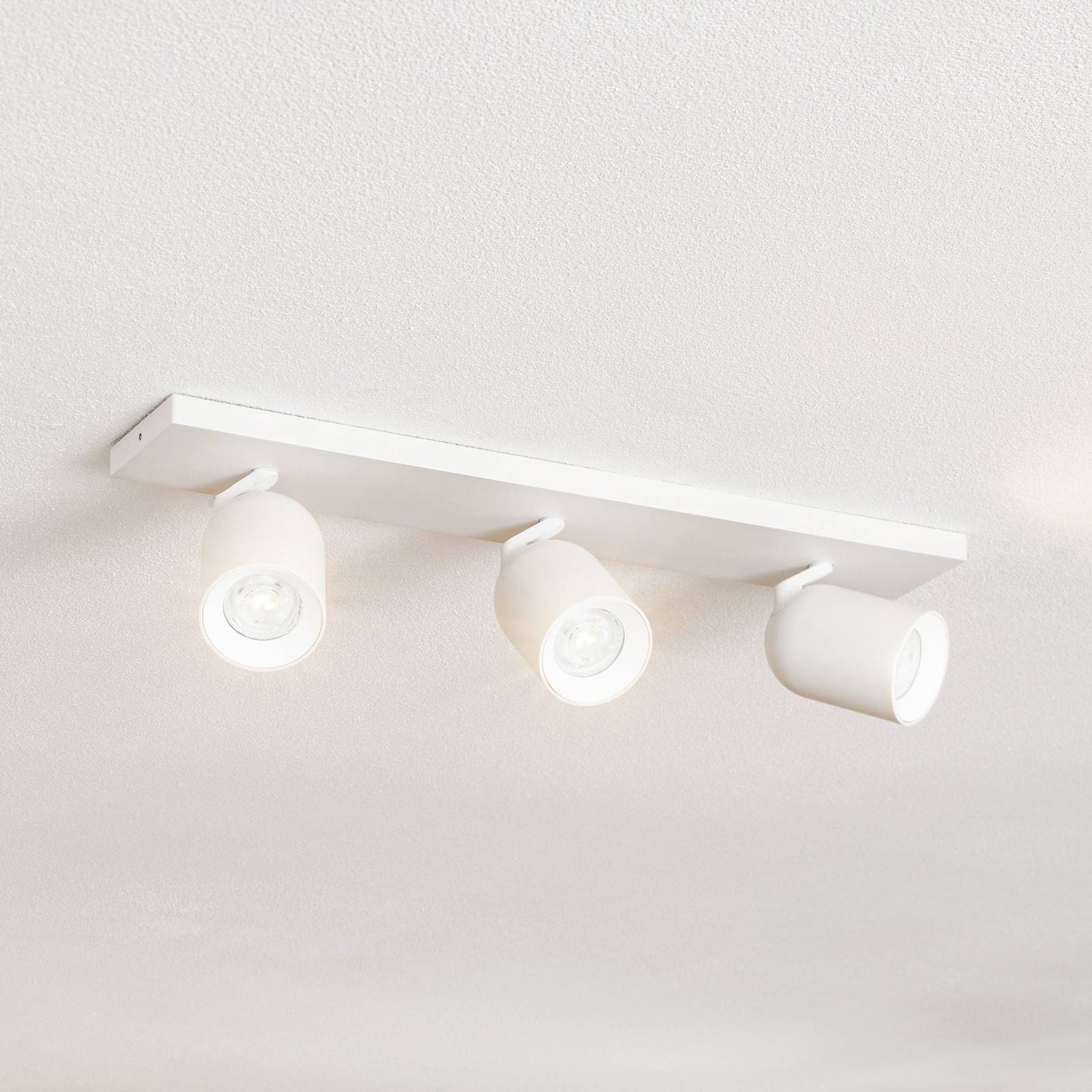 Arcchio Strahler Brinja, weiß, eckig, Ø 7 cm, 3-flg., GU10 günstig online kaufen