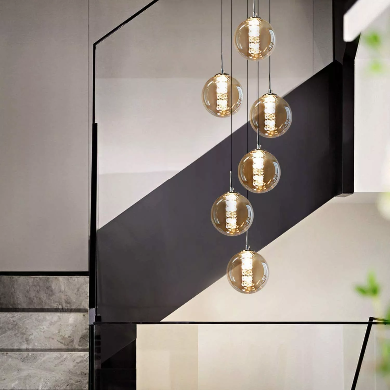Nettlife Pendelleuchte Glas esstisch 150CM Höheverstellbar günstig online kaufen