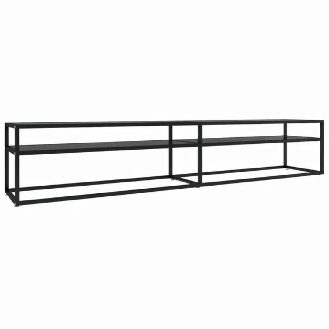 furnicato TV-Schrank Schwarz 220x40x40,5 cm Hartglas günstig online kaufen