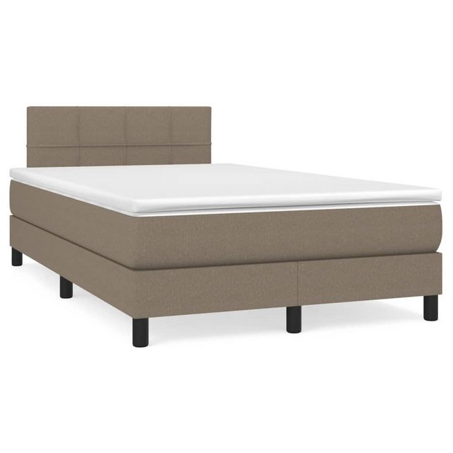 vidaXL Bettgestell Boxspringbett mit Matratze Taupe 120x200 cm Stoff Bett B günstig online kaufen