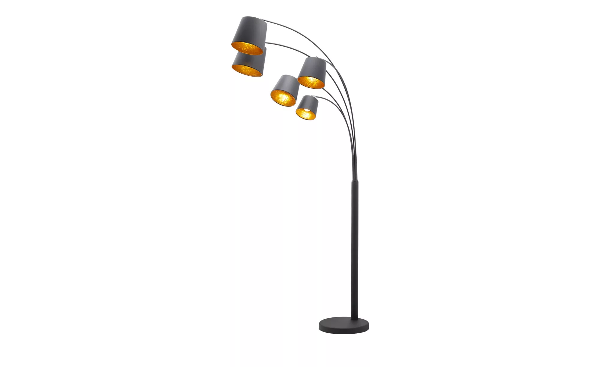 HOME STORY Bogenleuchte, mit Stoffschirmen - schwarz - 205 cm - Lampen & Le günstig online kaufen