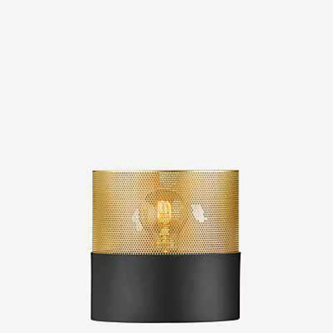 Tischleuchte Mesh E27, Höhe 18 cm, schwarz/gold günstig online kaufen