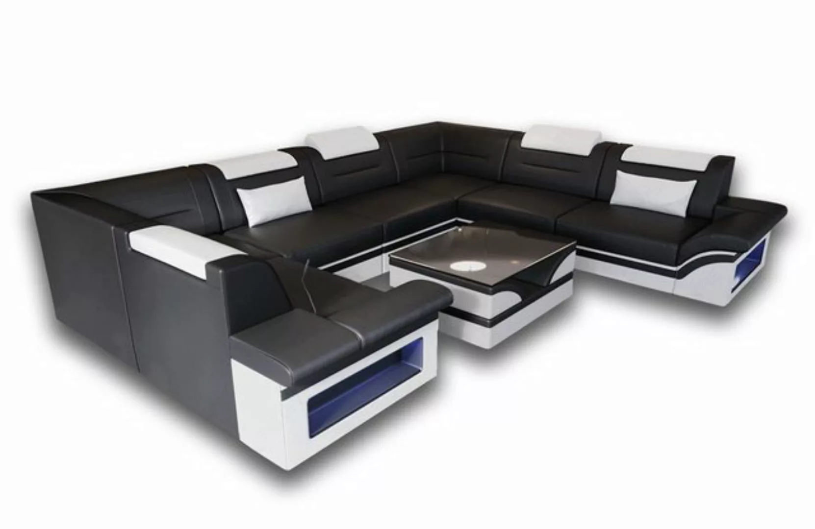 Sofa Dreams Wohnlandschaft Ledersofa Brianza U Form Leder Sofa, Couch, mit günstig online kaufen