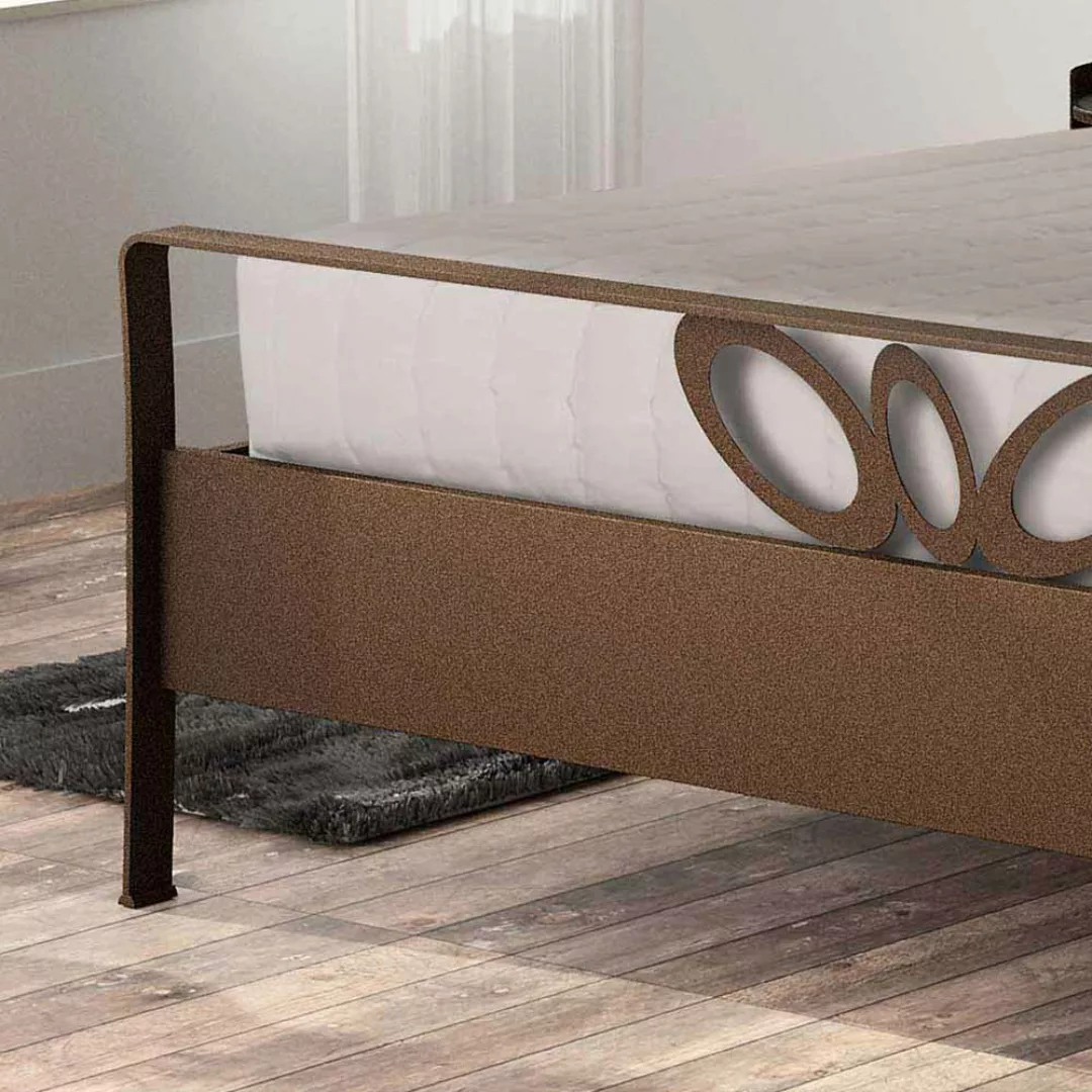Design Bett in Braun Metall günstig online kaufen