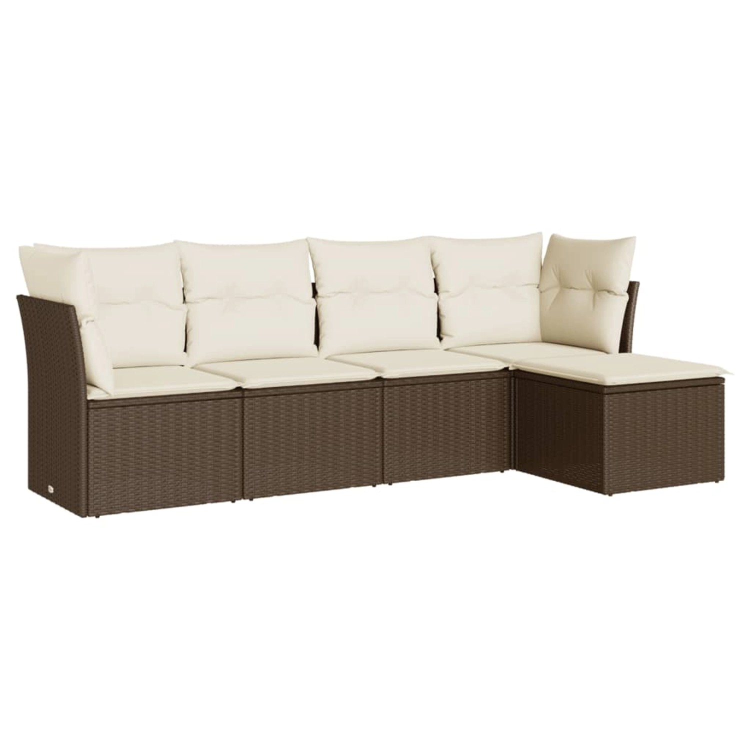 vidaXL 5-Tlg Garten-Sofagarnitur mit Kissen Braun Poly Rattan 3249402 günstig online kaufen