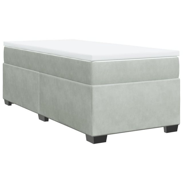 vidaXL Bett Boxspringbett mit Matratze Hellgrau 90x200 cm Samt günstig online kaufen