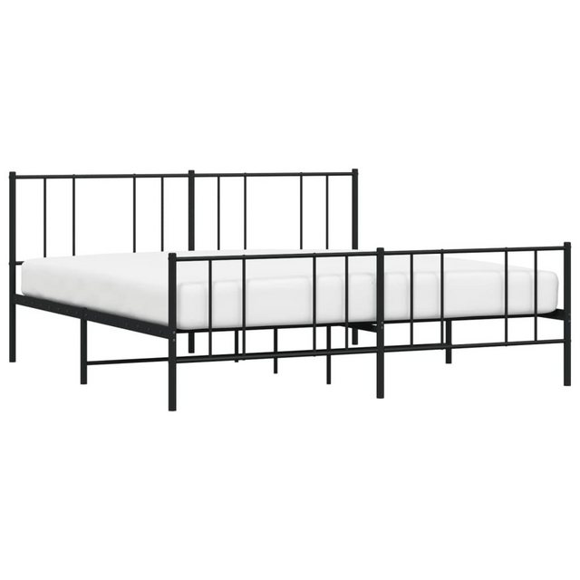 furnicato Bettgestell mit Kopf- und Fußteil Metall Schwarz 183x213 cm (1-tl günstig online kaufen