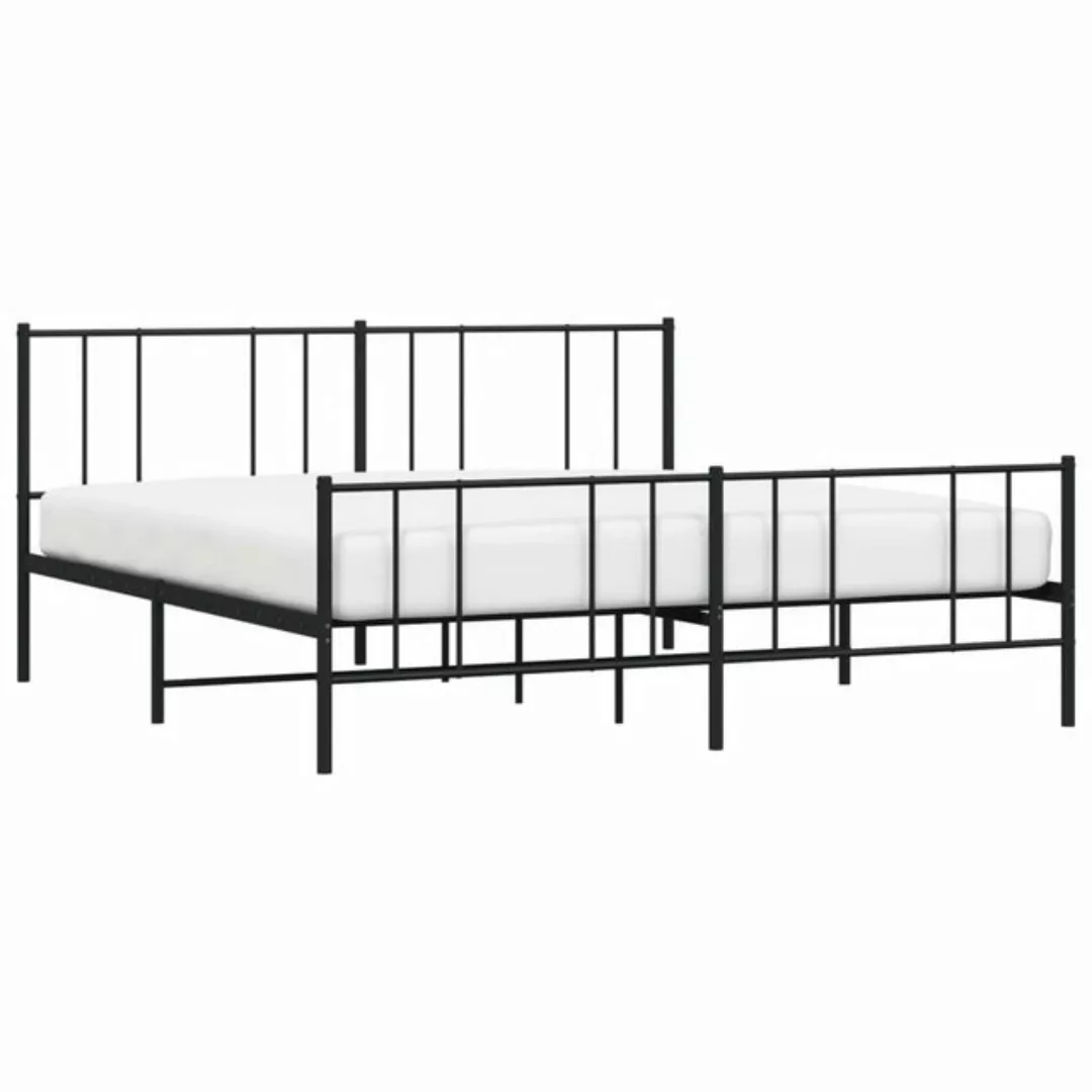 furnicato Bettgestell Metallbett ohne Matratze mit Fußteil Schwarz 180x200 günstig online kaufen