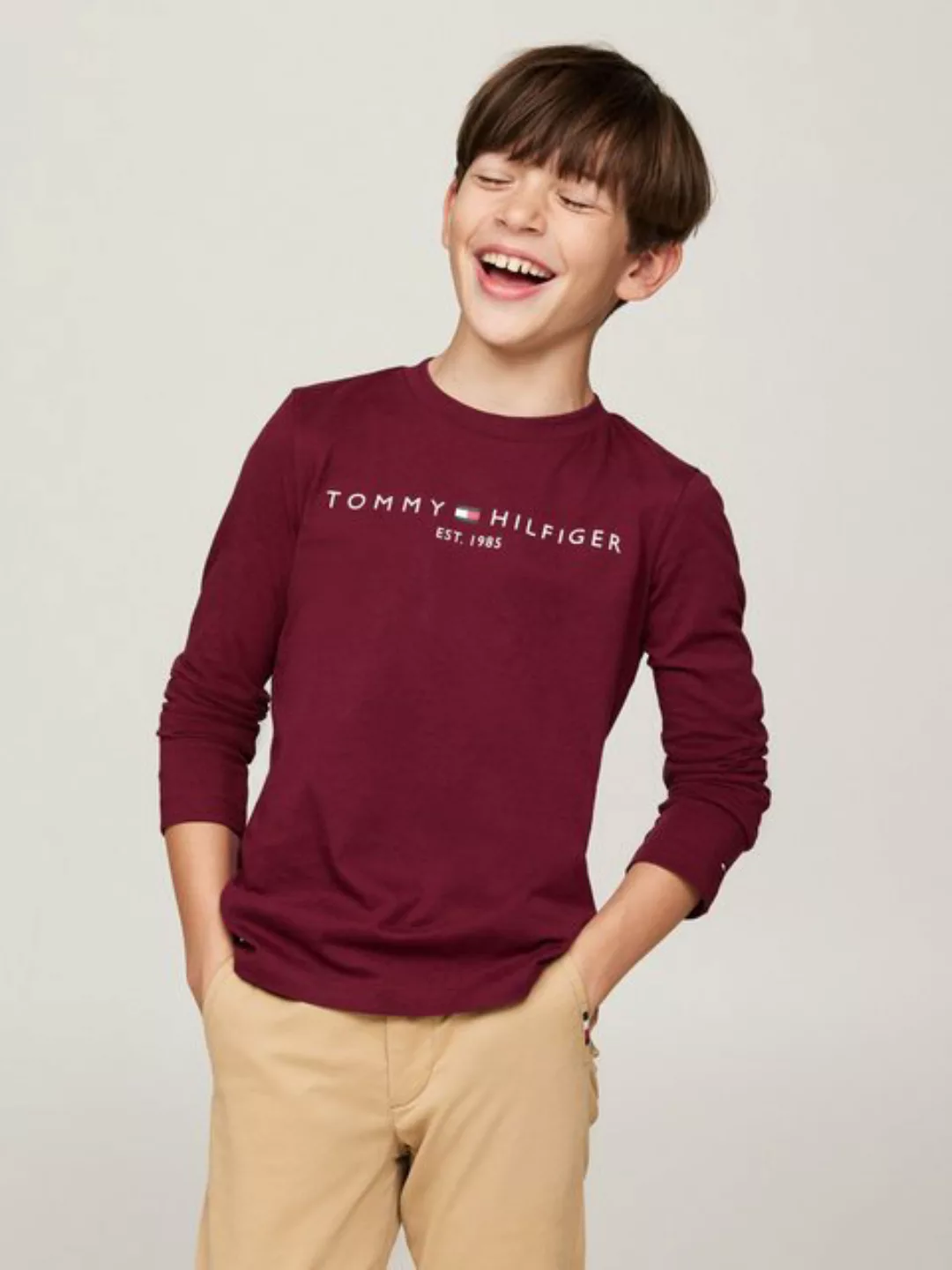 Tommy Hilfiger Langarmshirt ESSENTIAL TEE L/S mit Logoschriftzug günstig online kaufen