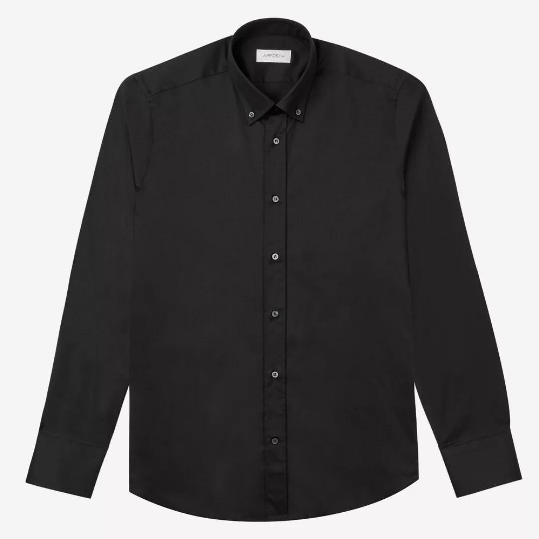 Hemd  einfarbig  schwarz baumwolle stretch fleckenabweisende popeline doppe günstig online kaufen