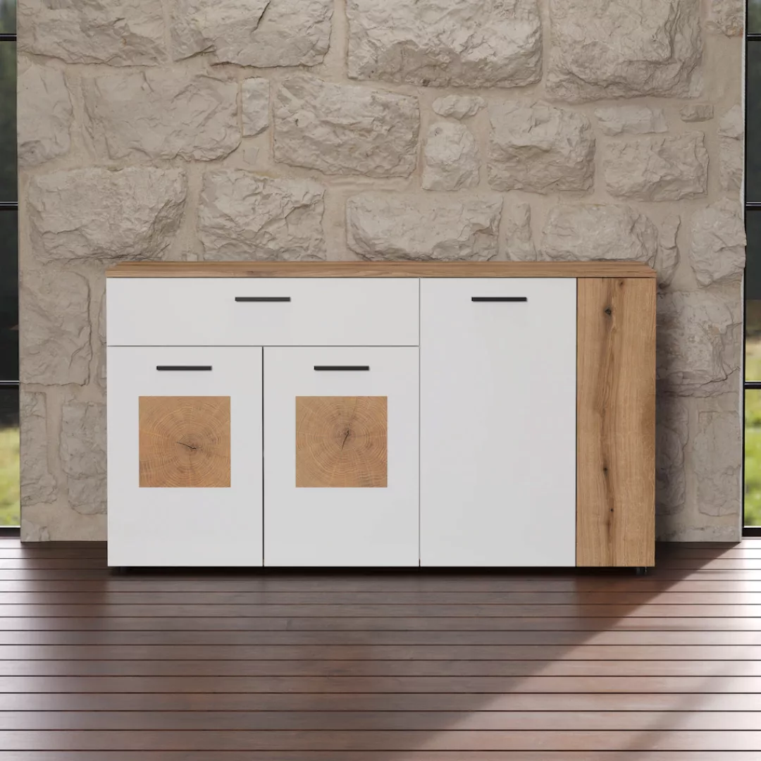 INOSIGN Sideboard "Linz", (1 St.), Kommode mit Hirnholzapplikationen - Schr günstig online kaufen