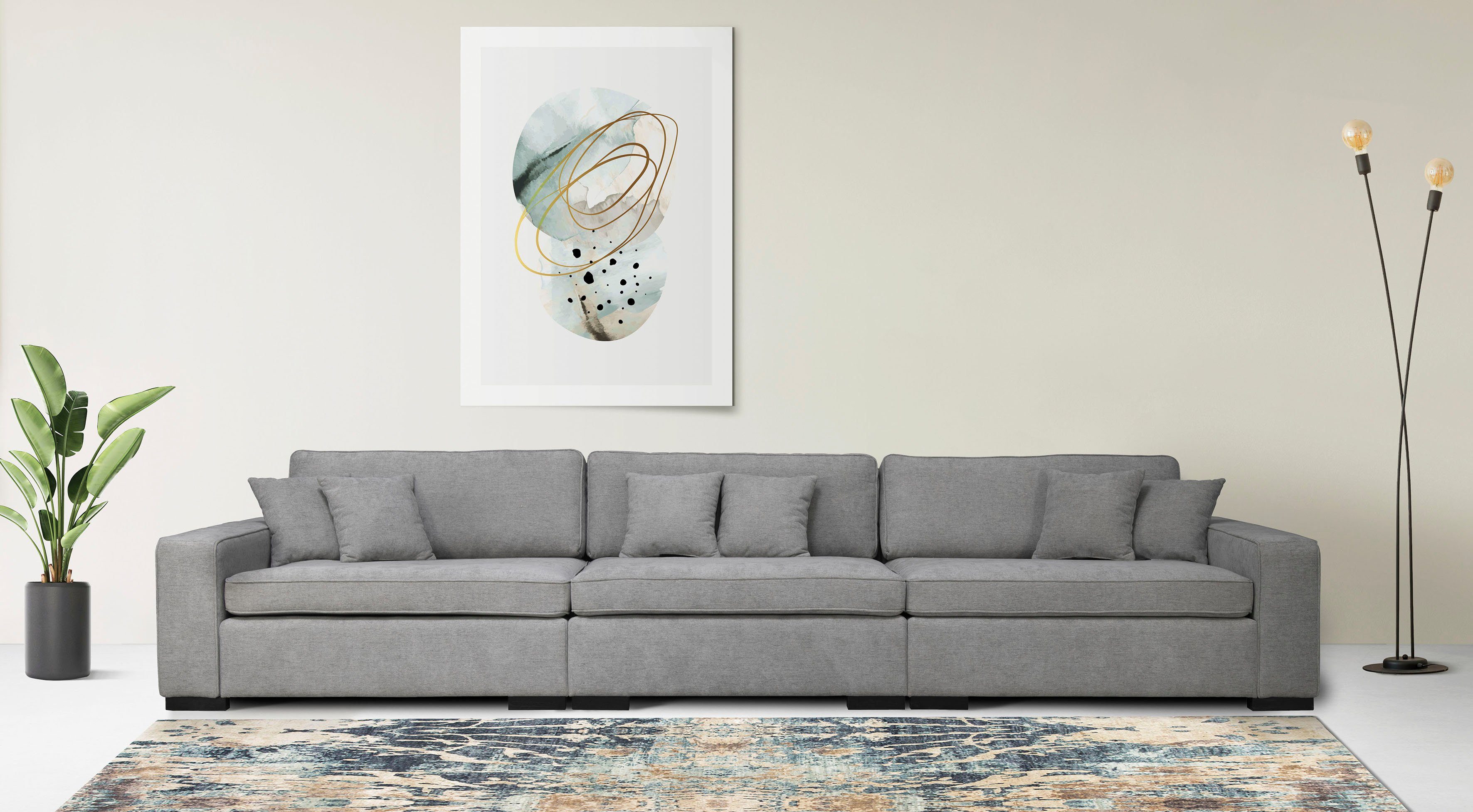 Home affaire 3-Sitzer "Skara", Lounge-Sofa mit Federkernpolsterung, in viel günstig online kaufen