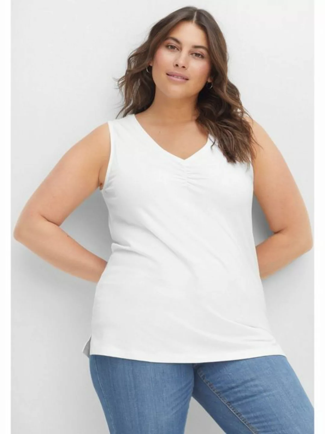Sheego Tanktop "Große Größen", aus leichtem, elastischen Baumwolljersey günstig online kaufen