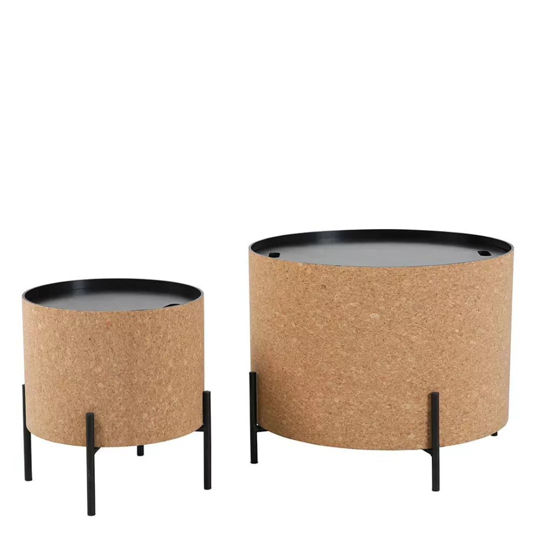 Couchtisch Set mit Kork Tischplatten abnehmbar 63 cm breit (zweiteilig) günstig online kaufen